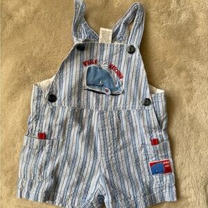 Blue Striped Kids Overalls